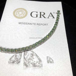 necklace moissanite chain Hot Sale 925 Sterling Silver Blue Green Tennis Hip Hop Iced Out Vvs Diamond Tennis