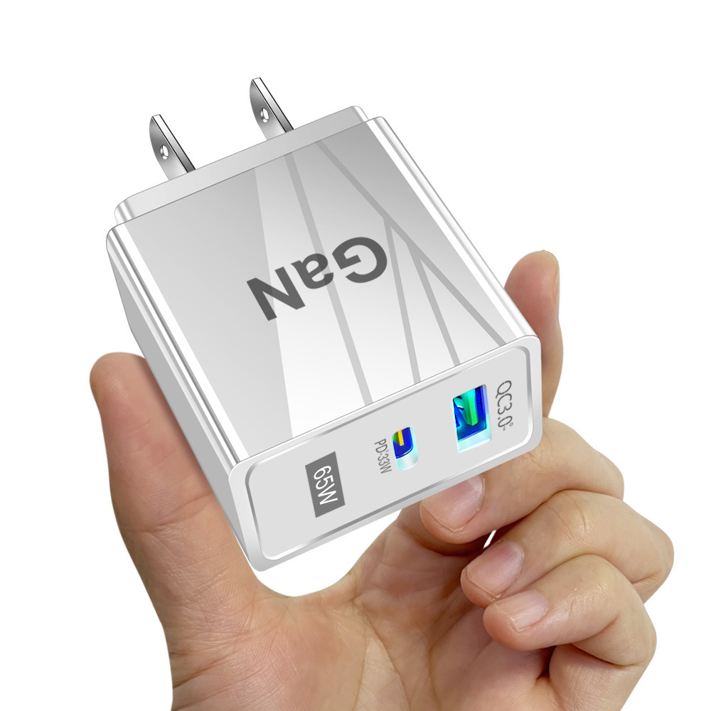 Super Fast Quick Charging PD Wall Charger Gan 65W PD33W Type c USB C Power Adapters For IPhone 12 13 14 Samsung htc lg android phone