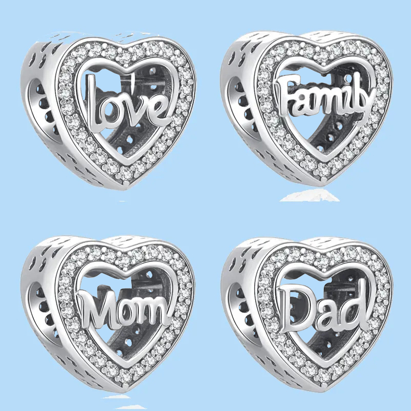 925 sterling silver charms for pandora jewelry beads HOT Shiny forever Family Heart shaped Charm Love Dad Mom
925 sterling silver charms for pandora jewelry beads HOT Shiny forever Family Heart shaped Charm Love Dad Mom