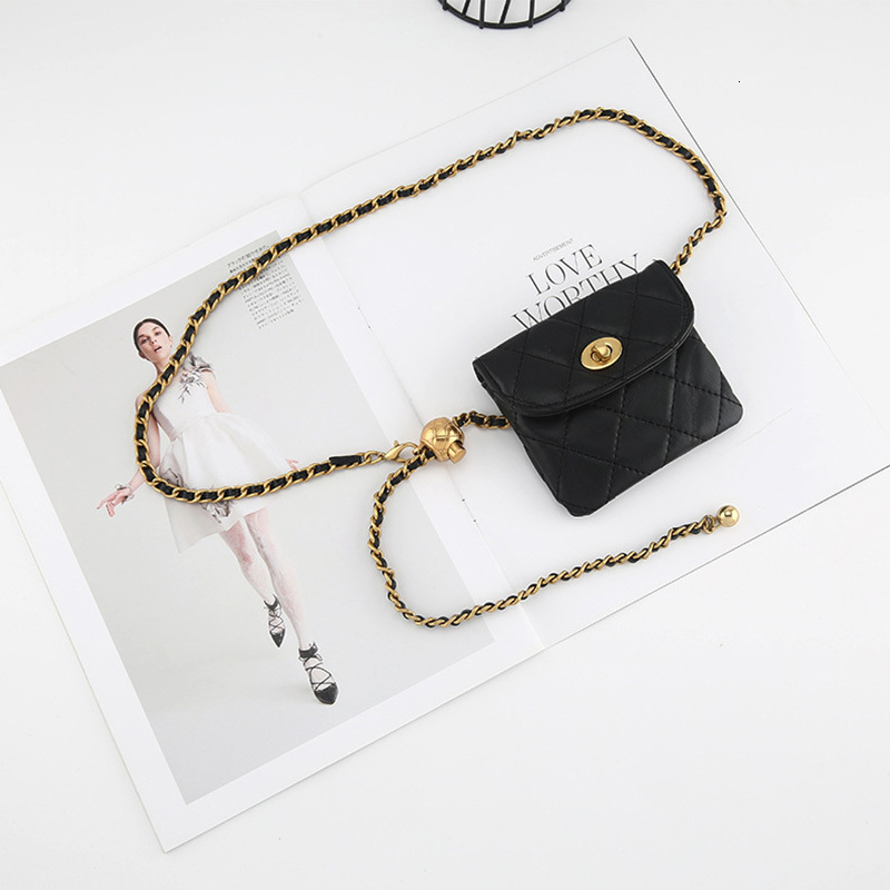 Belts Women Metal Belt Chain With Mini Bag Luxury Designer Brand Waist Strap Lady Girl Dress Jeans Trousers Decorative Accessories Gift