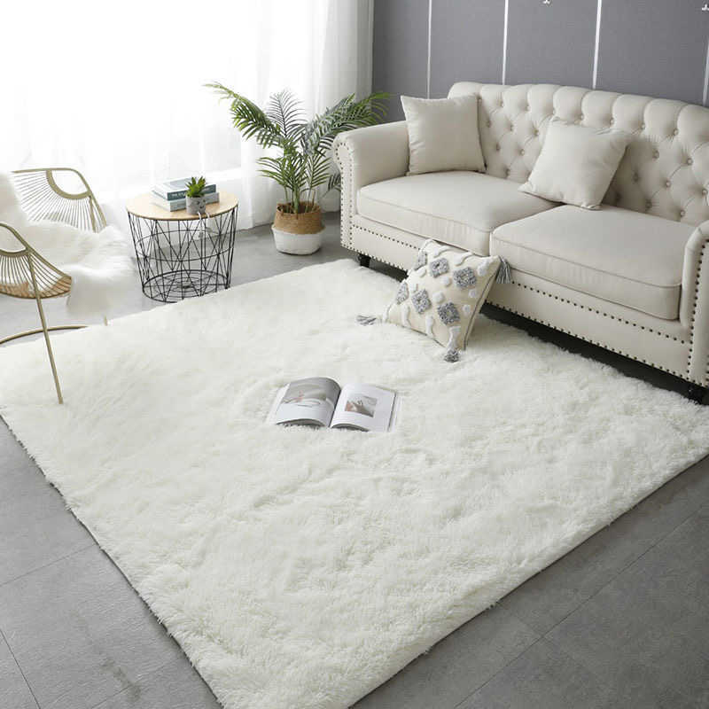 Furry Carpet Living Room Mat Modern Bedroom Nordic Style Decoration Carpet Large Size Black Gray White Non Slip Children's Rugs