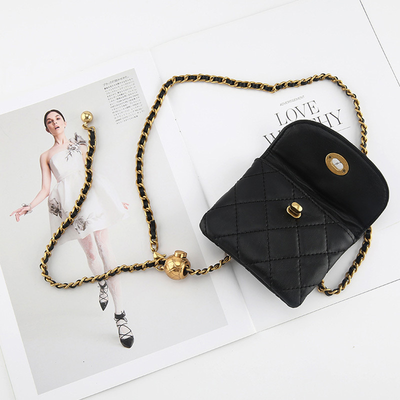 Belts Women Metal Belt Chain With Mini Bag Luxury Designer Brand Waist Strap Lady Girl Dress Jeans Trousers Decorative Accessories Gift