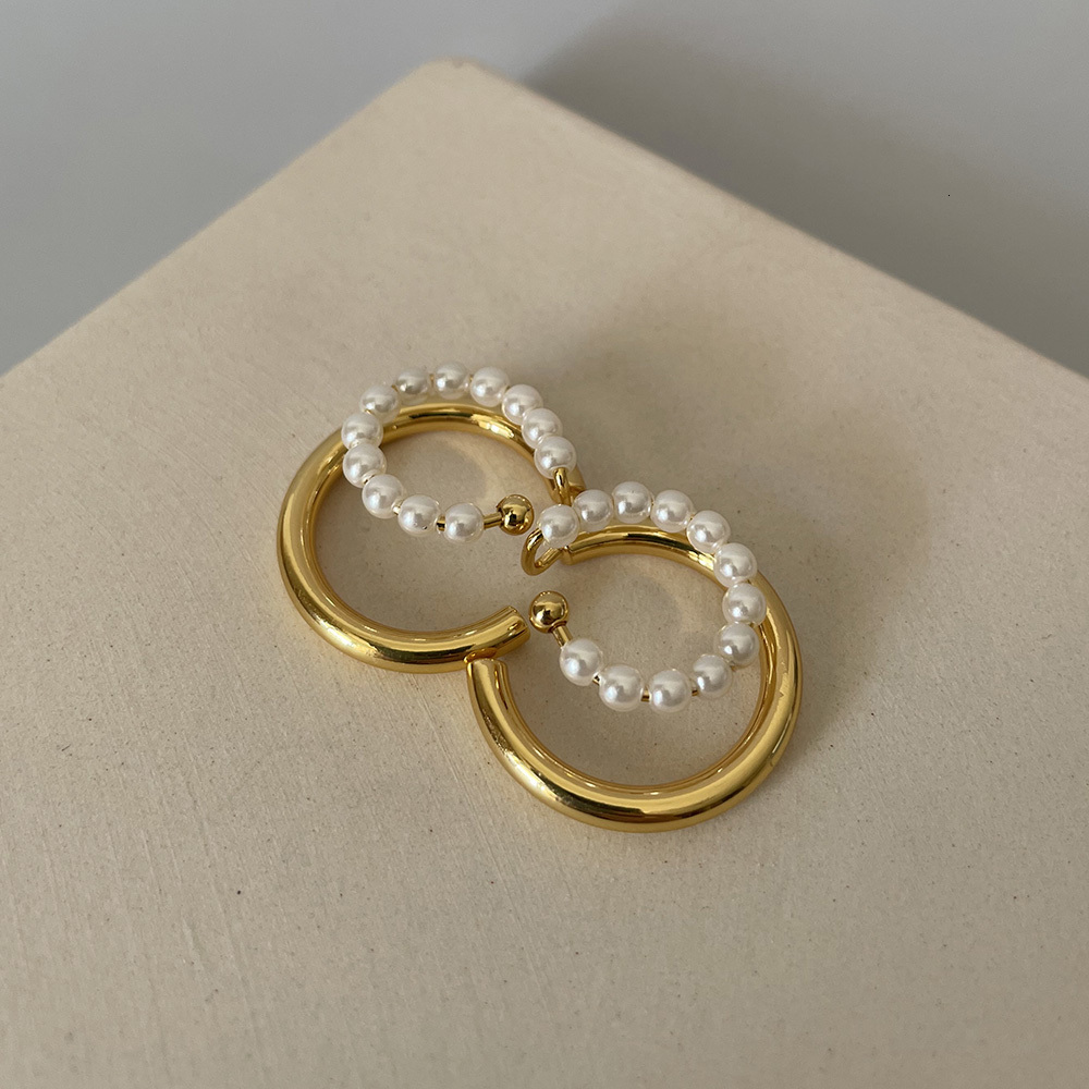 Ear Cuff ENFASHION Cute Pearl Earrings with Cuff Clip Birthday Gift Earrings Fashion Jewelry Boucle Oreille Women's Earrings E211276 230512