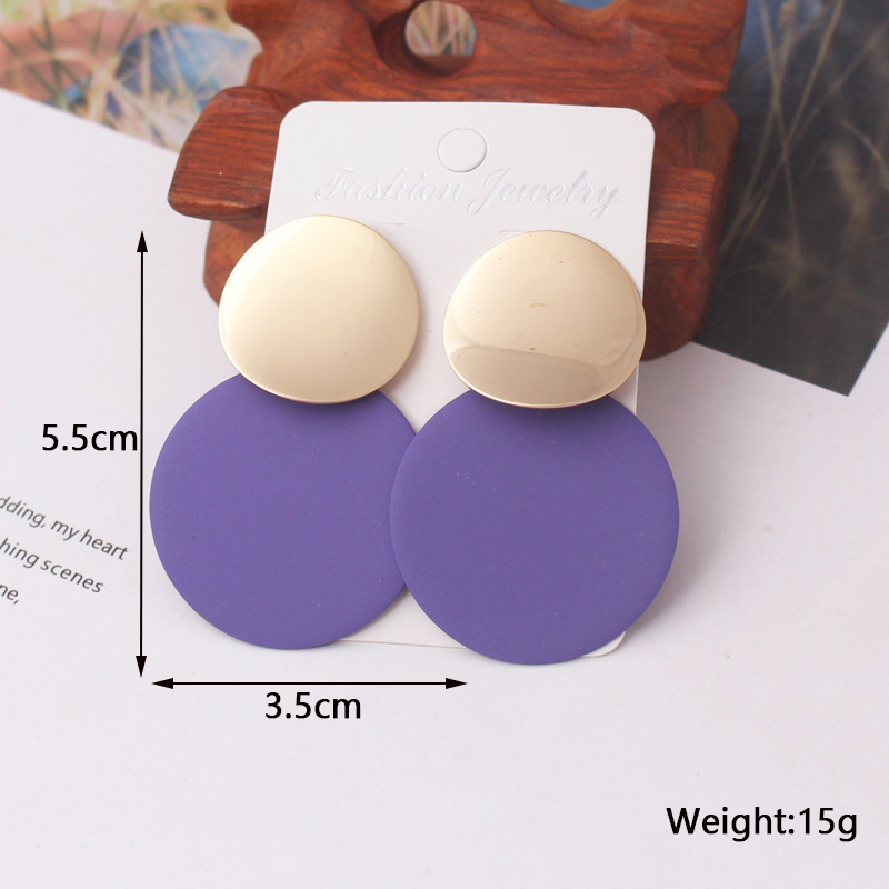 Purple Color Women Dangle Earrings Small Round Fashion Flower Butterfly Hanging earring pendientes mujer
