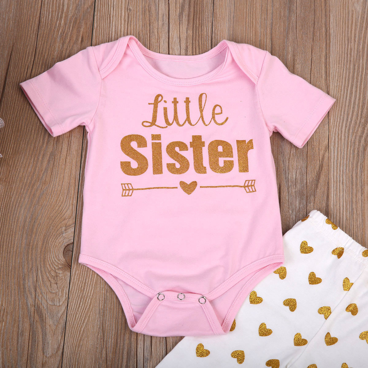 Family Matching Outfits Big Sister Tshirt Tops Pant Little Baby BodysuitPant Heart Print Outfit Clothes 2PCS Set Match 230512