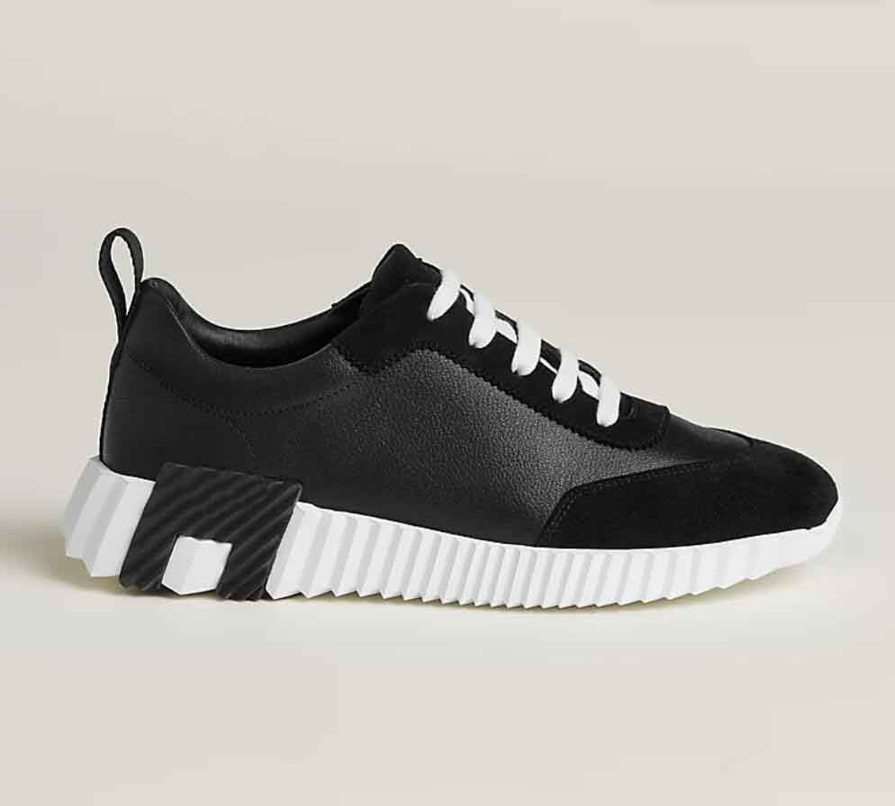 Luxury Bouncing SNEAKER Mens casual shoes white black calfskin leather summer walk sneakers Low top lace up rubber soles light trainers with box