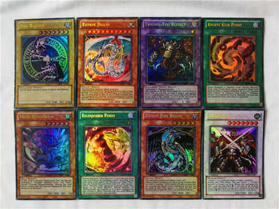 Card Games 100PCS Yu Gi Oh Japanese Anime 100 Different English Card Wing Dragon Giant Soldier Sky Dragon Flash Card Kids Toy Gift