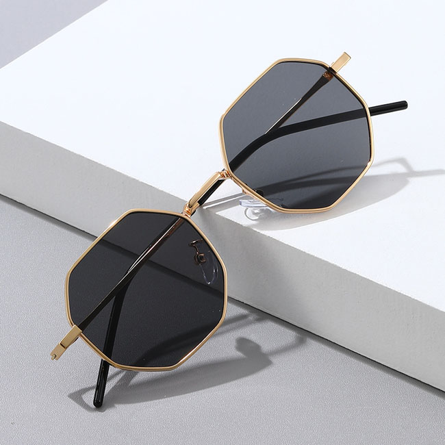 Vintage Octagon Sunglasses Men Women Classic Desinger Shades Outdoor UV Protection Sun Glasses K39 with cases