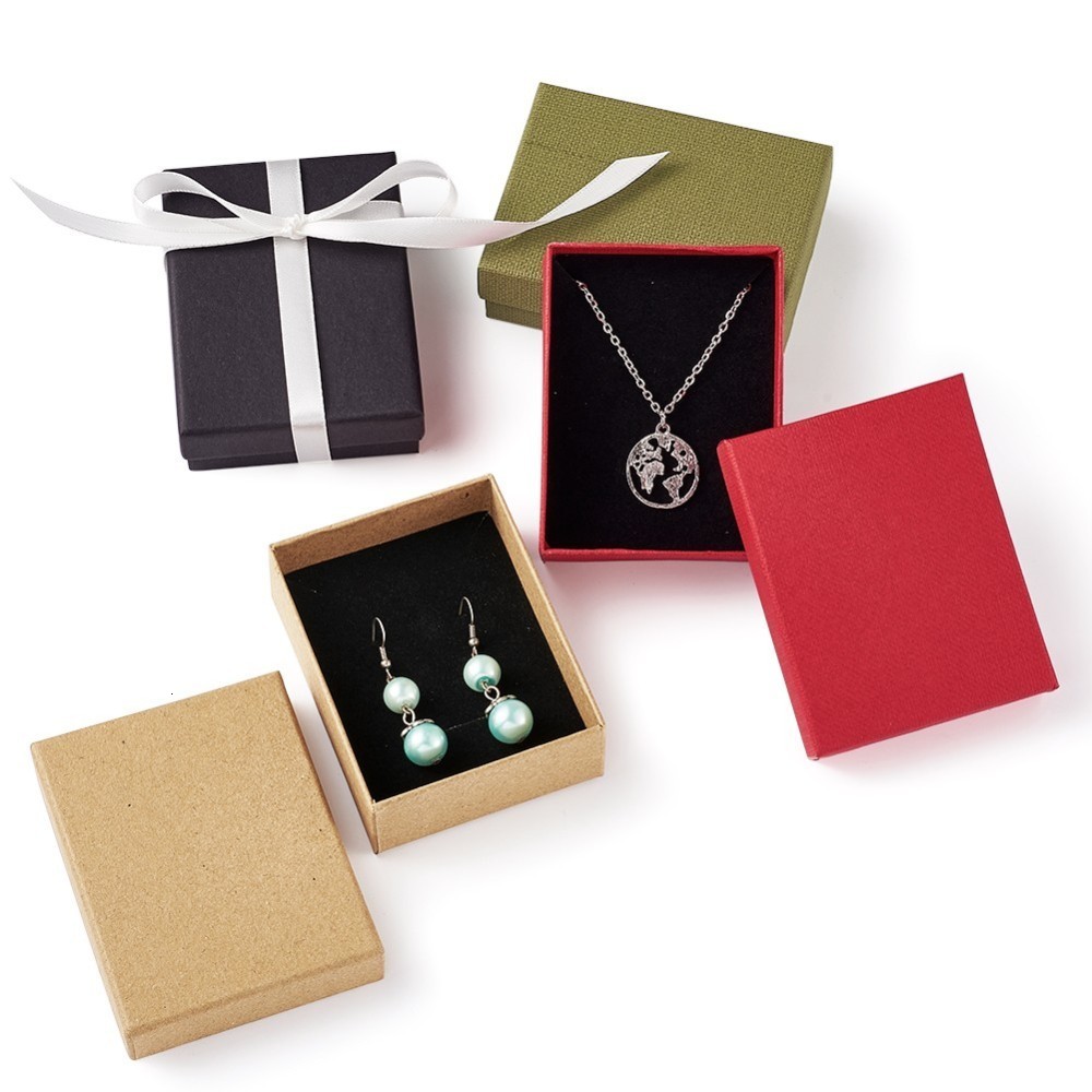 Jewelry Boxes 12pcs Cardboard Jewelry Box Packaging For Ring Necklace Bracelets Bangles Cases Boxes With Sponge Inside Rectangle MultColour 230512
