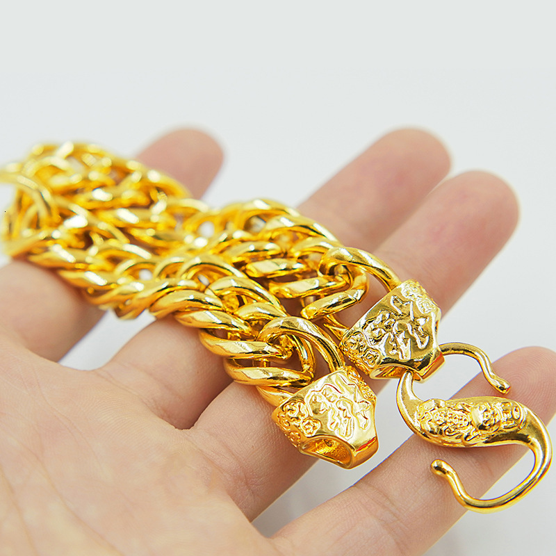 Bangle True 24K Pure Gold Thick Gold Foze Can Flat Bracelet for Men and Women Chain Pure 10n 12n 14n 999 Gilded Jewelry Gift 230512