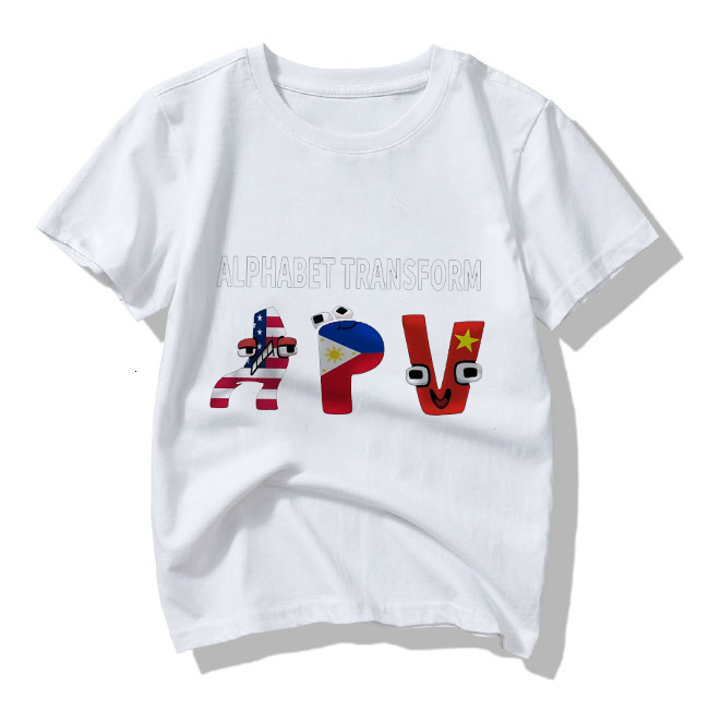 Polos Summer Fashion Childrens Alphabet Lore Harajuku Tshirt Boys Shirt Girls Clothes Print Cartoon Shirts Kids 230512