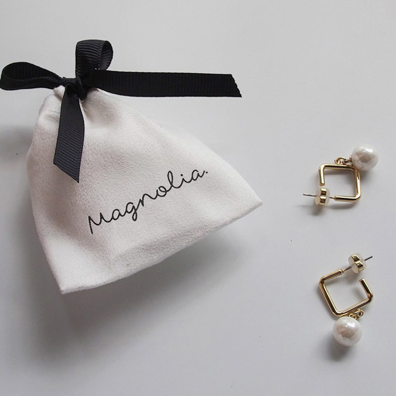 Jewelry Pouches Bags White Flannel Ribbon Gift Bags 5x7cm 7x9cm 11x14cm 18x30cm pack 50 Cosmetics Jewelry Sack Eyelashes Suede Pouches 230512