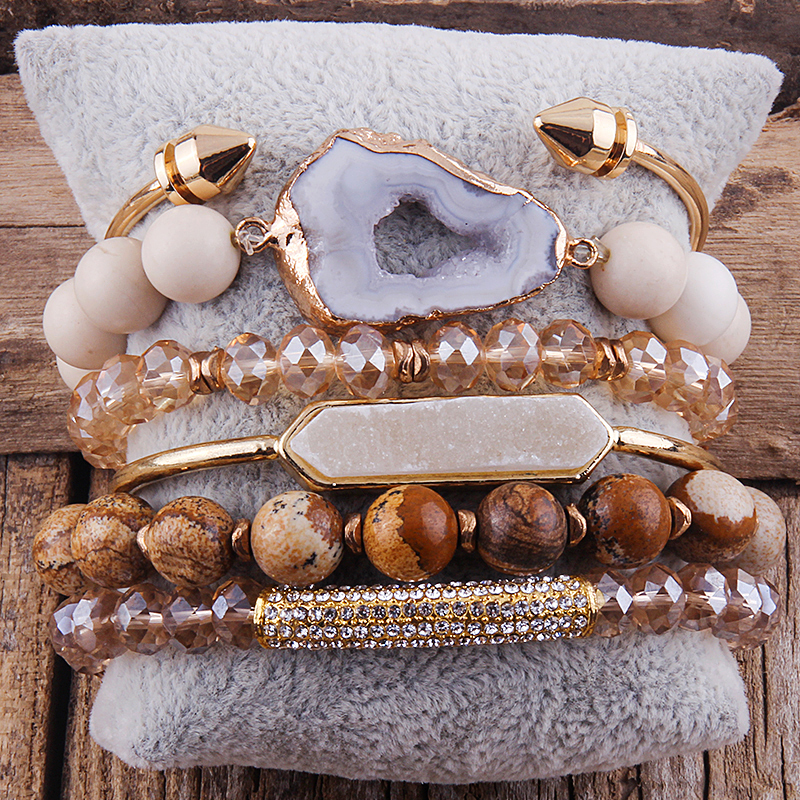 Chain RH Fashion Boho Beaded Bracelet Jewelry Multi 6pc Stack Bracelet Bangle Sets For Women Gift 230512