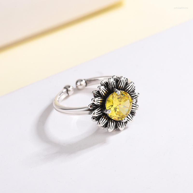 Cluster Rings 925 Sterling Silver Unique Sunflower Ring For Women Fine Jewelry Finger Adjustable Open Vintage Party Birthday Gift
Cluster Rings 925 Sterling Silver Unique Sunflower Ring For Women Fine Jewelry Finger Adjustable Open Vintage Party Birthday Gift