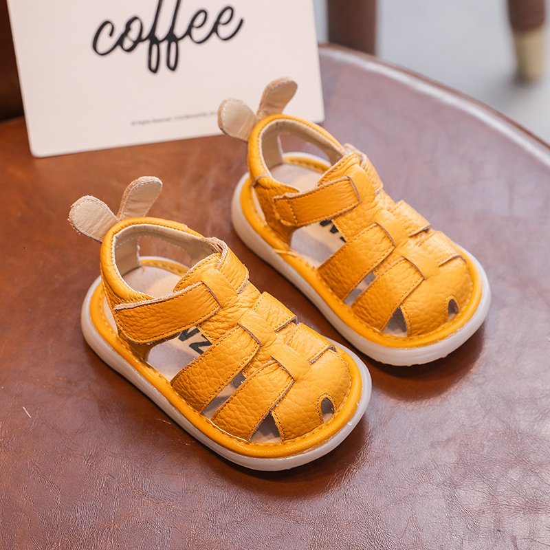 Sandals Summer Baby Girls Boys Sandals Infant Toddler Shoes Genuine Leather Soft Bottom Kids Children Beach Sandals Size 14-23 230515