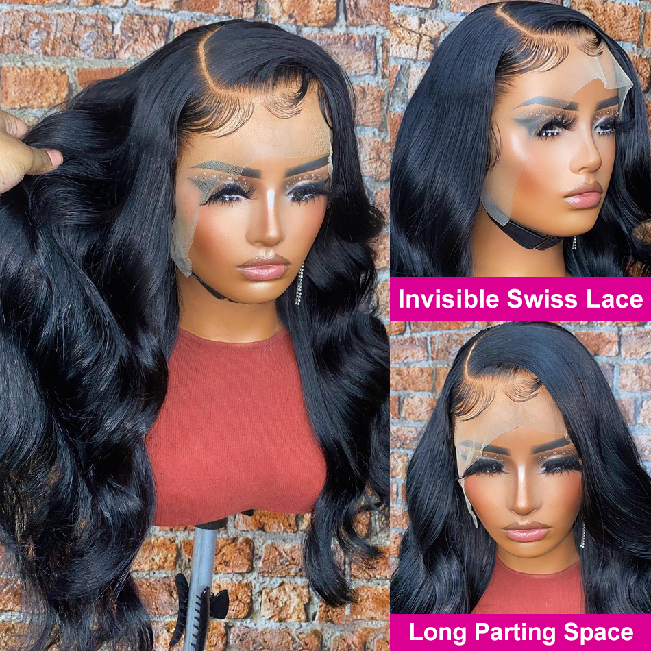 40 Inch 13x4 Body Front Human Hair Wigs 250% Brazilian Water Wave Lace Frontal For Women Blonde/Red/Grey Synthetic Wig Cosplay