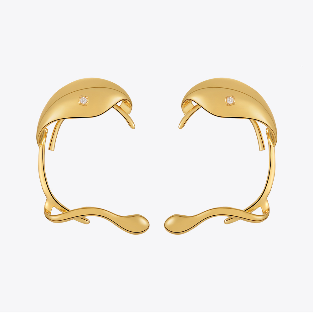 Ear Cuff ENFASHION Irregular Clip on Women's Earrings Fashion Jewelry Party Gold Earrings Cuffs Zircon Pendant Muji Good Product E221386 230512