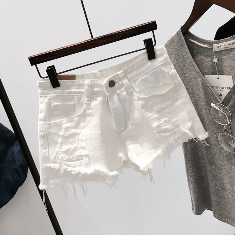 Women's Shorts Shorts Women Loose High Waist Ripped White Denim Shorts Women's Summer Ropa Mujer 230515