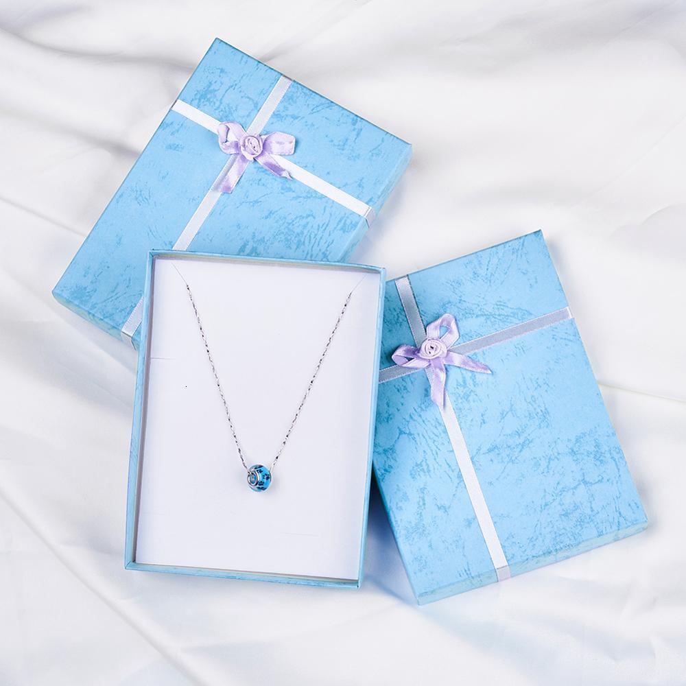 Jewelry Boxes 6Pcs Rectangle Packaging Jewelry Box Cardboard Present Gift Boxes Case with Flower and Sponge Inside For Necklace 160x120x30mm 230512