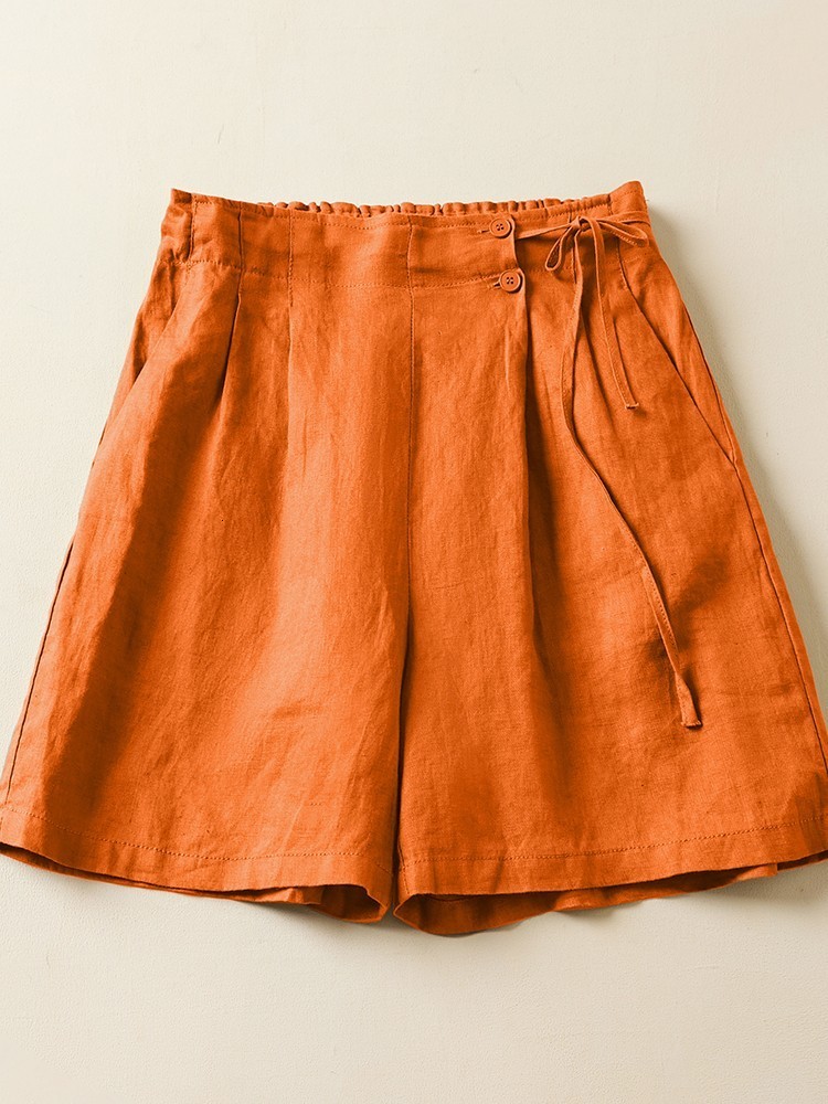 Women's Shorts Women Casual Short Pants Arrival Summer Vintage Style Solid Color Loose Comfortable Female Cotton Linen Shorts B2438 230515