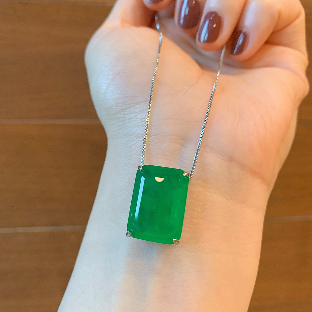 Wedding Jewelry Sets Vintage Jewelry Sets for Women Lab Paraiba Tourmaline Emerald Wedding Party Earrings Pendant Necklace Anniversary Gift Wholesale 