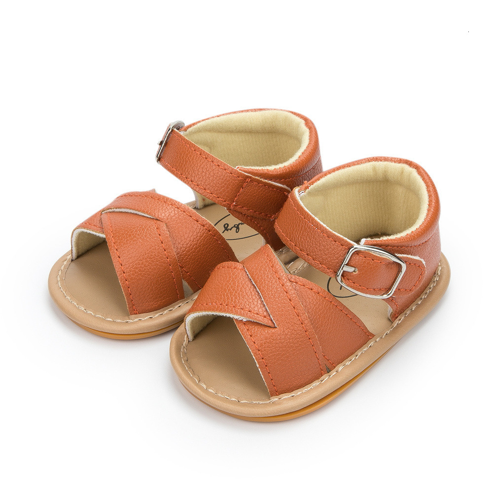 Sandals Baby Girl Sandals Baby Shoes Flats Leather Rubber Sole Anti-Slip First Walker born Toddler Sandals Girl Crib Shoes Summer 230515