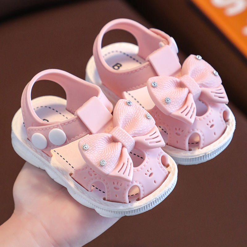 Sandals Sandals Summer Baby Toddler Bow Princess Shoes Soft Bottom Baby 0-3 Years Old Kindergarten Baotou Girls Comfortable Sandals 230515