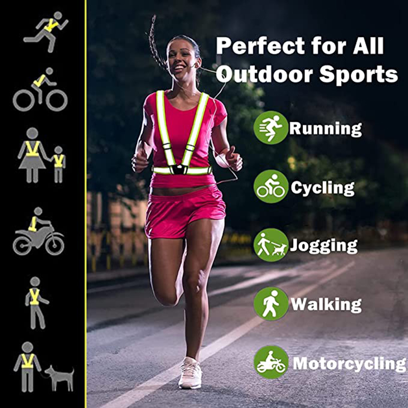 Reflective Safety Vest High Visibility Reflective Running Gear Vest Adjustable Straps for Women Men Outdoor Jogging, Cycling, Walking and Riding