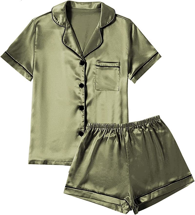 Women's Sleepwear Satin Pyjama Pour Femme Home Wear Pajamas 2 Piece Set Women Suits with Shorts Sleepwear Loungewear Plus Size Summer 230515