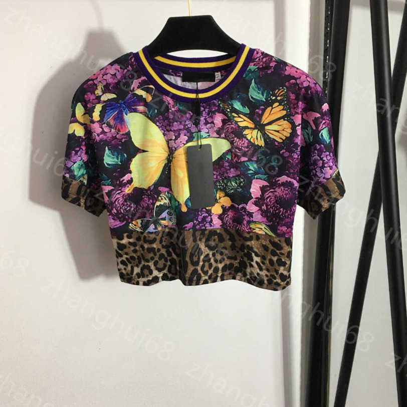23ss womens designer clothing tee Womens T-Shirt Round neck Pure cotton Butterfly flower leopard print short sleeve short crop T-shirt High quality womens clothes a1
23ss womens designer clothing tee Womens T-Shirt Round neck Pure cotton Butterfly flower leopard print short sleeve short crop T-shirt High quality womens clothes a1