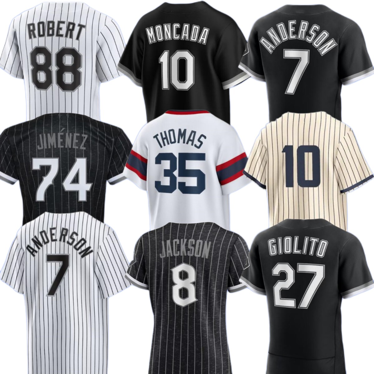 2023 S-6XL Custom Eloy Jimenez Tim Anderson Jersey Lance AJ Pollock Lynn Luis Robert Yoan Moncada Jose Abreu Chicagos Andrew Vaughn Yasmani White sox Grandal Kimbrel, As pic
2023 S-6XL Custom Eloy Jimenez Tim Anderson Jersey Lance AJ Pollock Lynn Luis Robert Yoan Moncada Jose Abreu Chicagos Andrew Vaughn Yasmani White sox Grandal Kimbrel, As pic