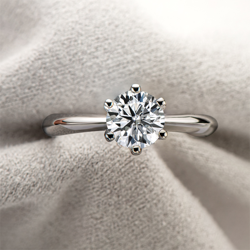 Solitaire Ring IOGOU Ring Women's Trend 1 Mosanite Solitaire Engagement Ring Certified 925 Silver 18K Platinum Exquisite Jewelry 230512