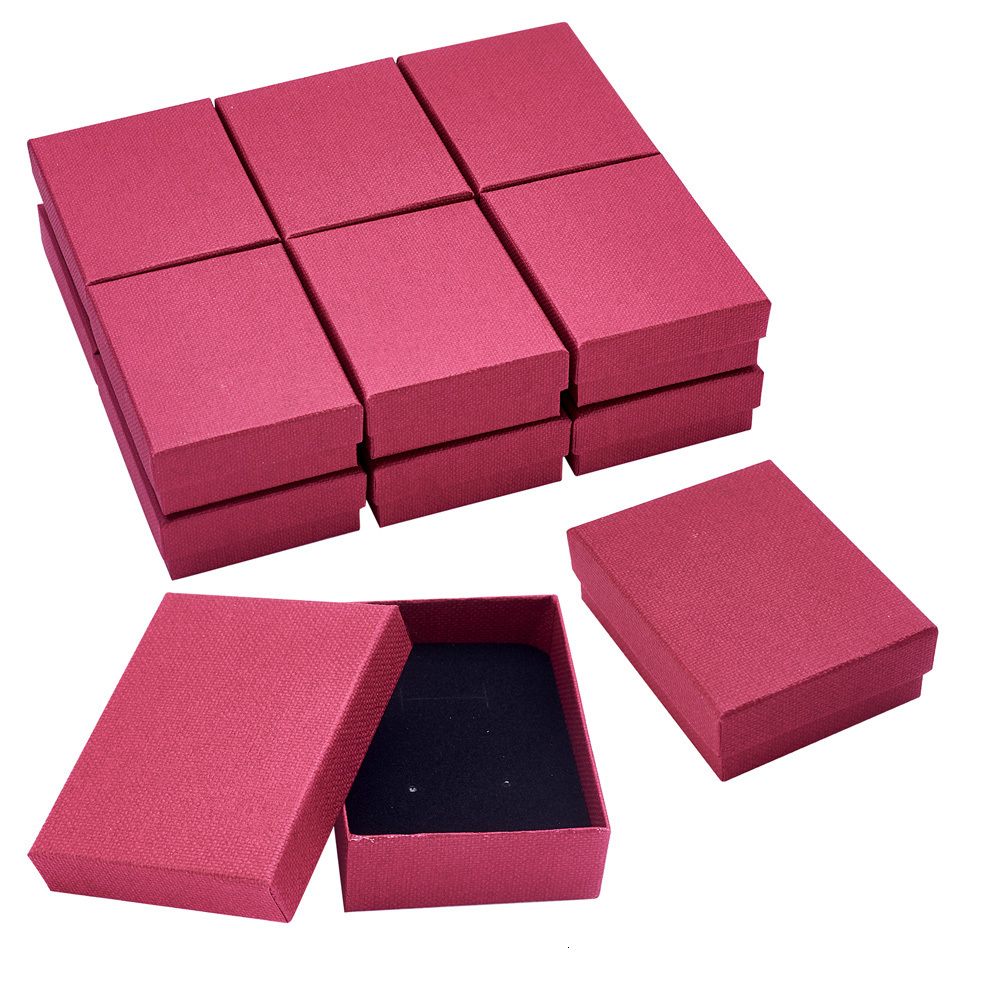 Jewelry Boxes pandahall Cardboard Jewelry box Set Gift Boxes for Earrings Ring Necklace Packing jewelry organizer Display Boxes 9x7x3cm 12pcs 230512