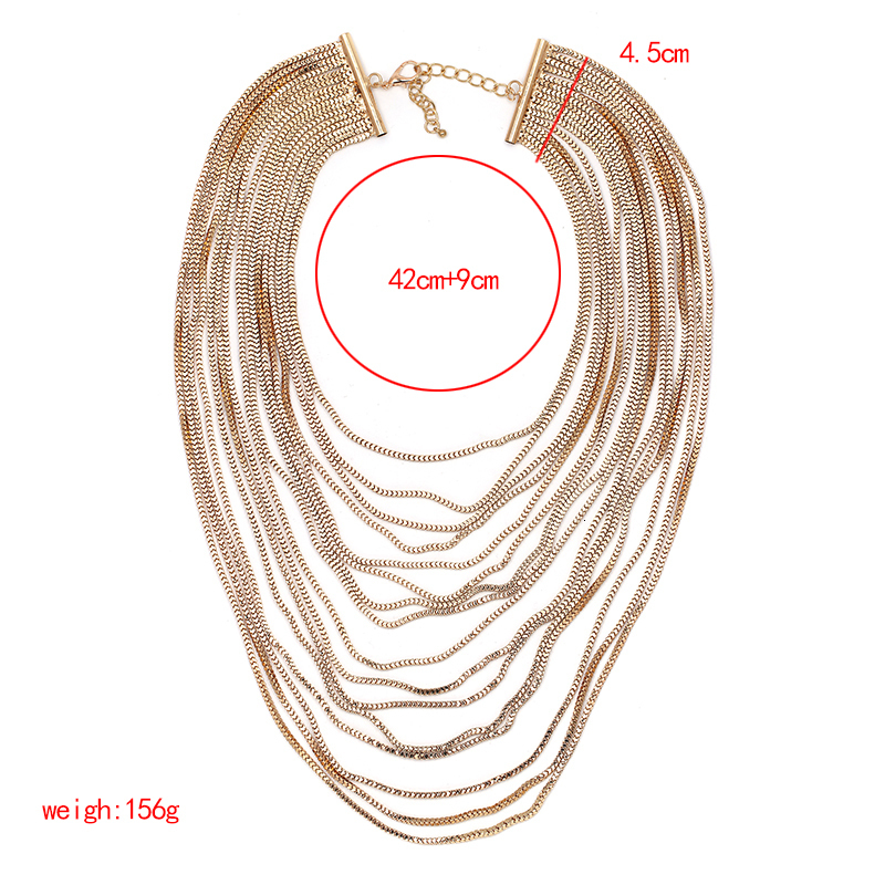 Pendant Necklaces JURAN Gold Punk Necklace Long Metal Chain Tassel Necklace Pendant Necklace Maxi Statement Necklace 3 Color Trend 230512