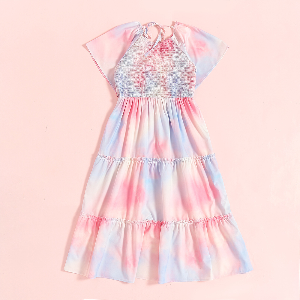 Family Matching Outfits Look Holdiday Clothes Summer Spring Colorful Mother and me Dress Daddy Son Tshirt 230512