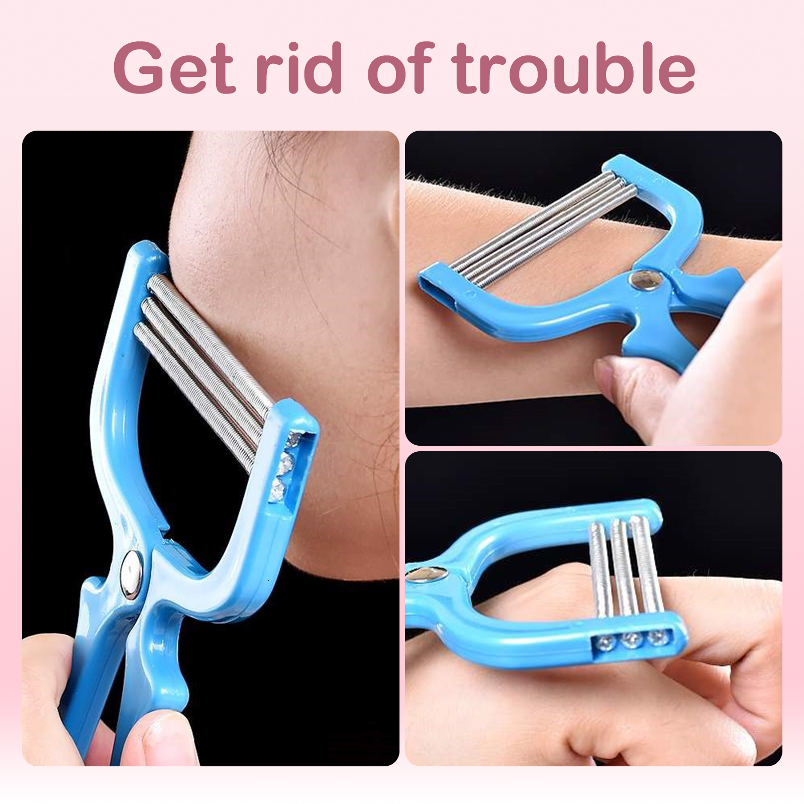 Epilator Hair Removal Tool Grooming 3 Spring Threading Stick Applicator Scraper Manual Full Body 230512