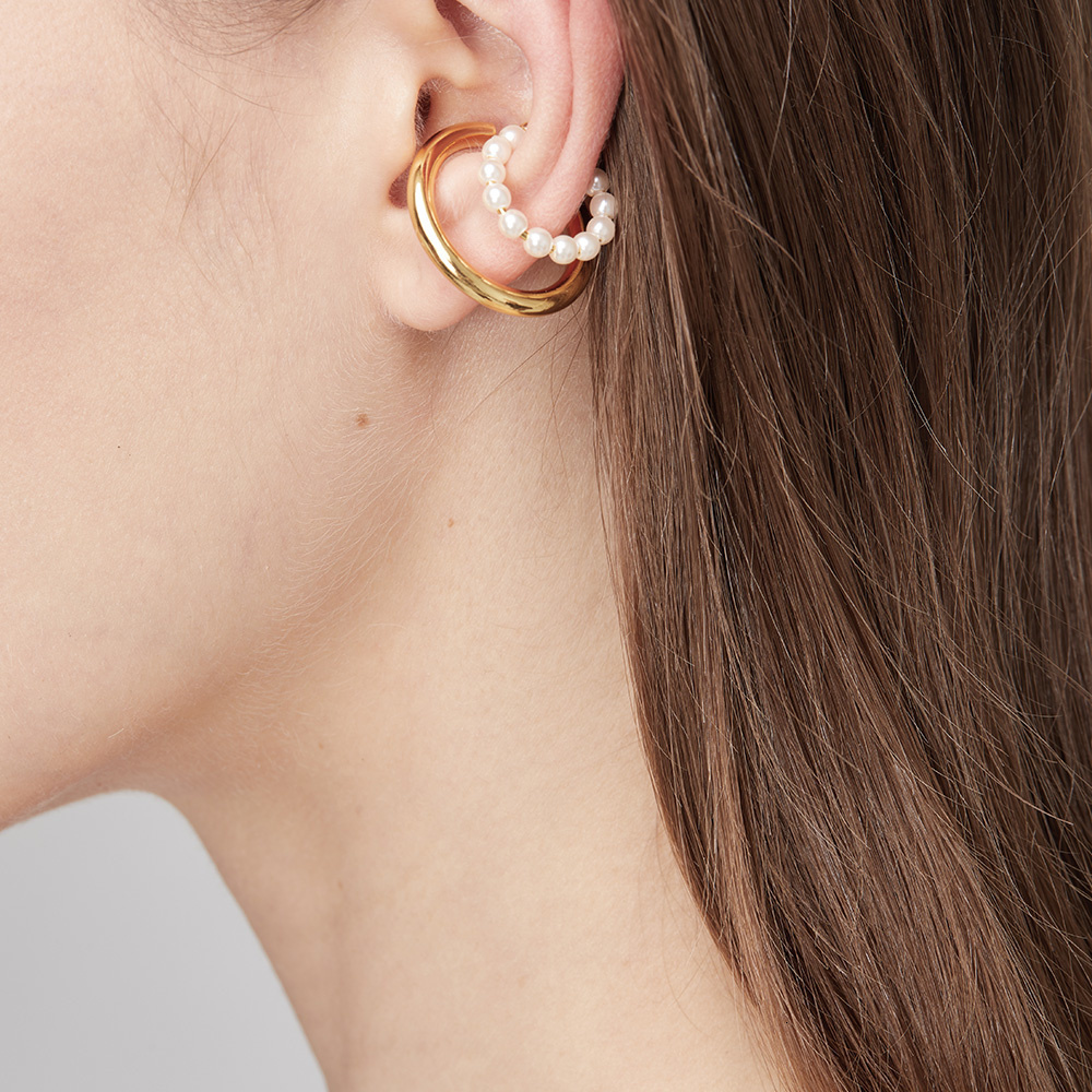 Ear Cuff ENFASHION Cute Pearl Earrings with Cuff Clip Birthday Gift Earrings Fashion Jewelry Boucle Oreille Women's Earrings E211276 230512