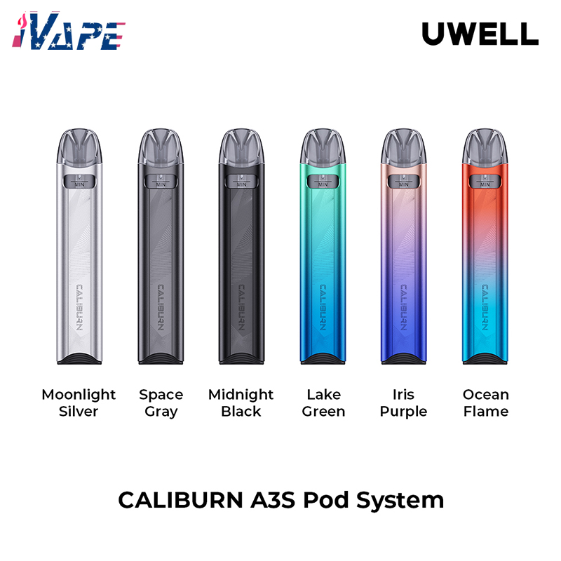 Uwell Caliburn A3S Pod System Kit 520mAh 16W Max Output with 2ml A3S Pod Cartridge 0.8/1.0ohm Side Filling Draw-activated Design, Message for multi colors
Uwell Caliburn A3S Pod System Kit 520mAh 16W Max Output with 2ml A3S Pod Cartridge 0.8/1.0ohm Side Filling Draw-activated Design, Message for multi colors