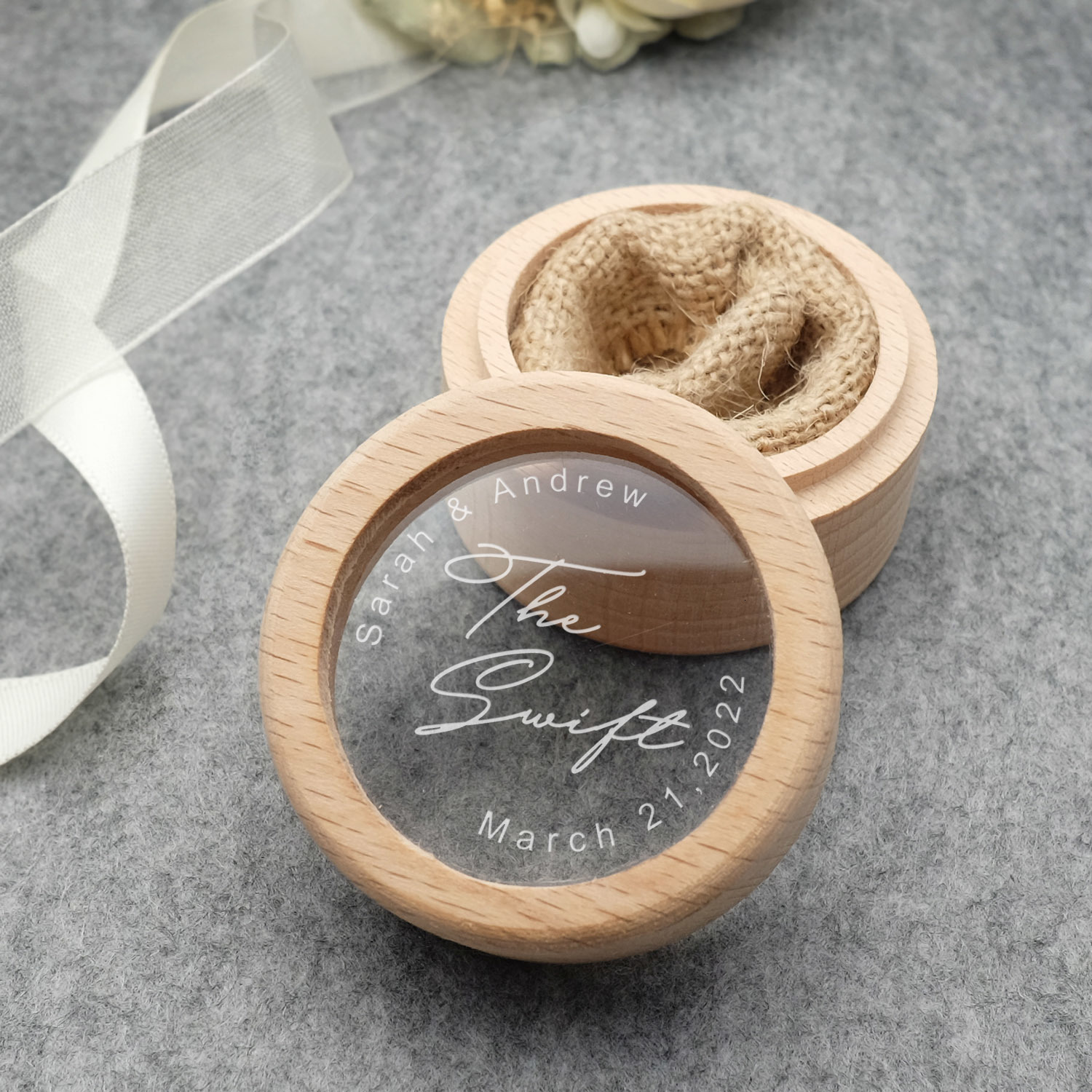 Jewelry Boxes Custom Wedding Rings Box Wood Ring Box Engagement Wedding Ring Pillow Personalized Ring Bearer Proposal Rings Holder 230512