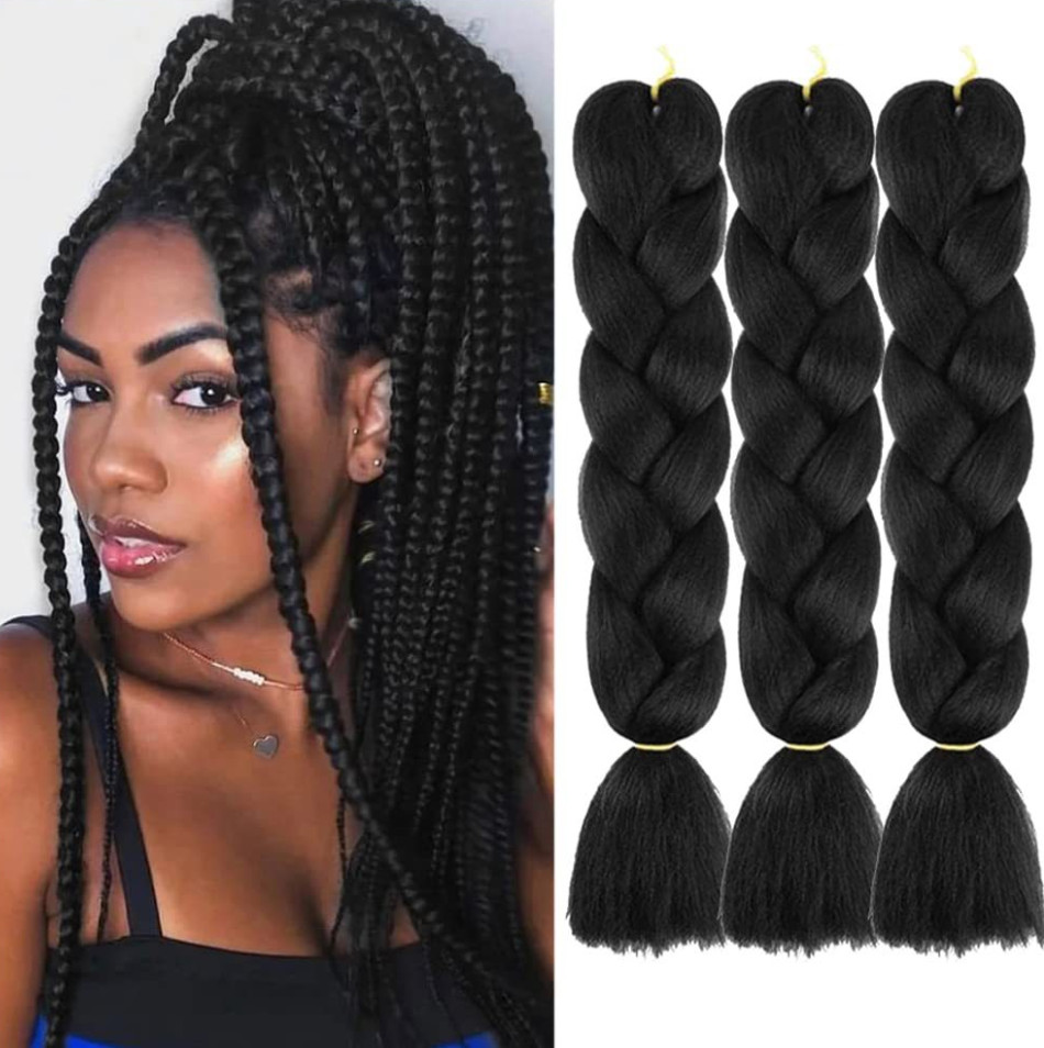 The latest 24 inch monochrome synthetic fiber high-temperature braided jumbo braided hair comes in a variety of styles and supports customization