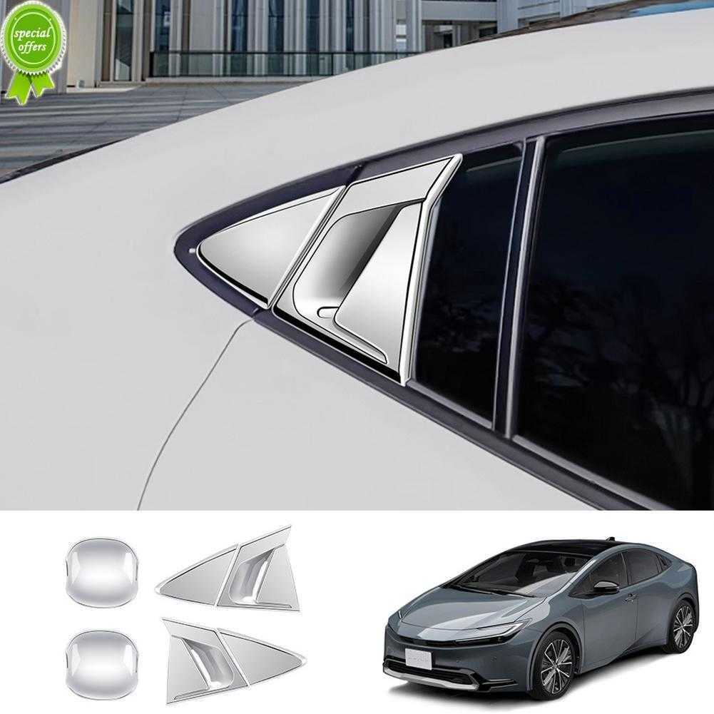 New for Toyota Prius 60 Series 2023 2024 Abs Black Carbonfiber Rear Door Handle Bowl Frame Rear Triangle Trim External Accessories