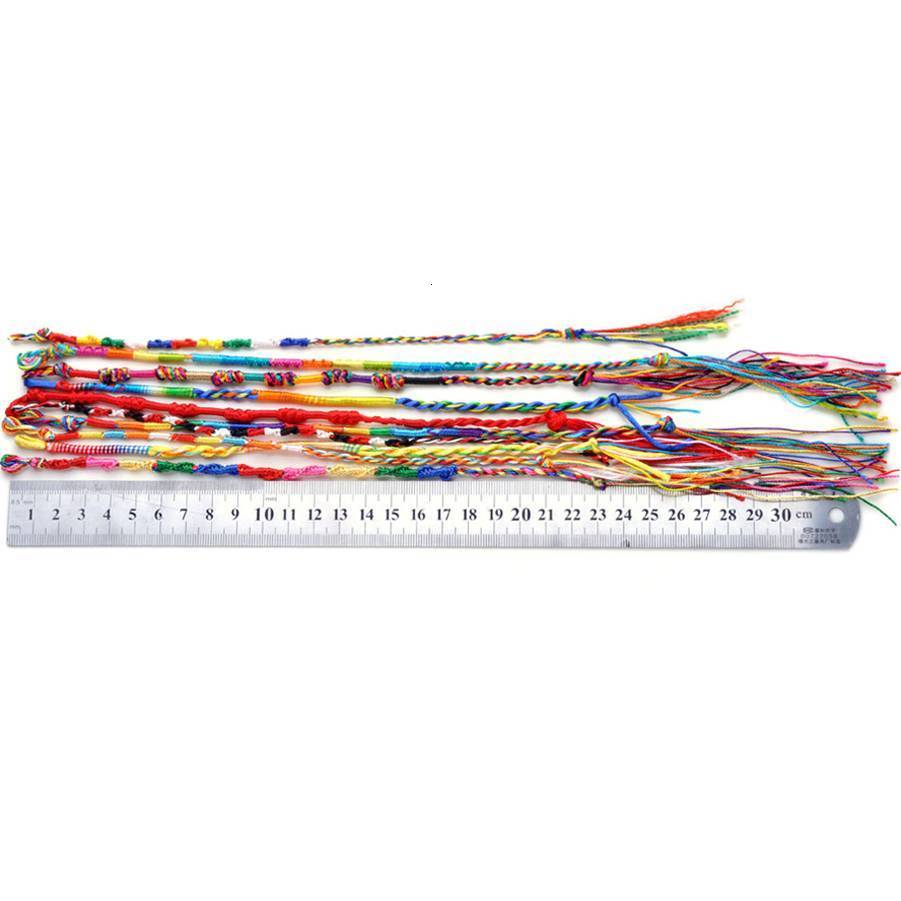 Chain 100Pcs Set Rainbow Color Mix Braid Friendship Bracelets for Women Jewelry Gift DIY Handmade Rope Bangles Random Color 230512