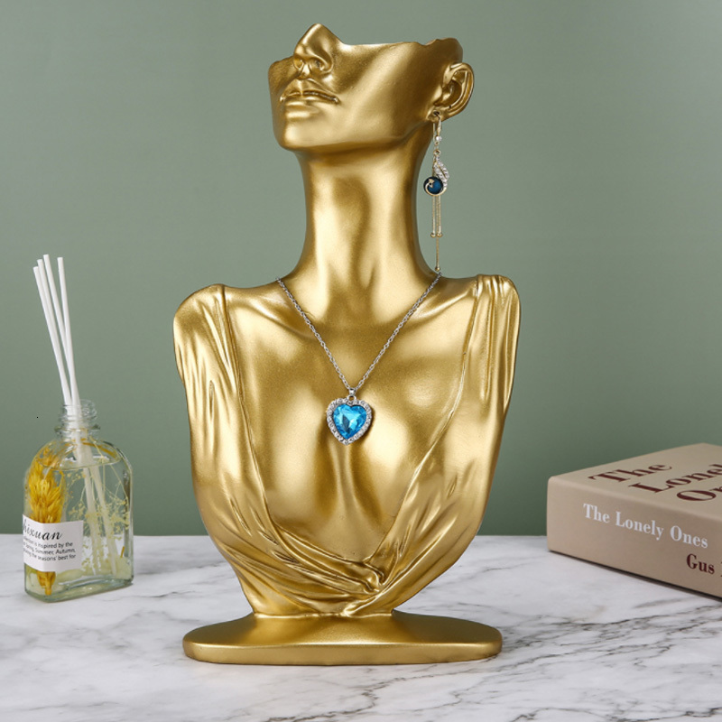 Jewelry Stand Top Selling LMS 3 Size Resin Medium Side Portrait Model Earrings Necklace Jewelry Display Stand Necklace Display Props 230512
