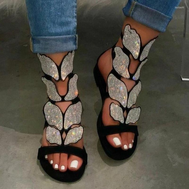 Sandals Large Size 35-43 Rhinestone For Women 2023 Summer Flat Bottom Butterfly, Black
Sandals Large Size 35-43 Rhinestone For Women 2023 Summer Flat Bottom Butterfly, Black