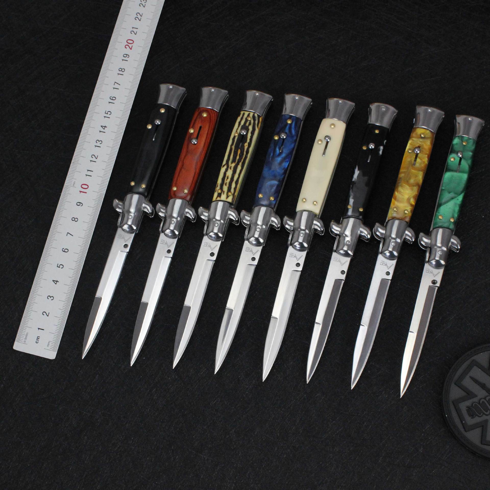 The 9 Inch ACK Godfather Stiletto Mafia Folding knife Classical Horizontal Automatic Pocket knives Bill DeShivs II Patron Guardian 10 11 13 Auto EDC Tools
The 9 Inch ACK Godfather Stiletto Mafia Folding knife Classical Horizontal Automatic Pocket knives Bill DeShivs II Patron Guardian 10 11 13 Auto EDC Tools