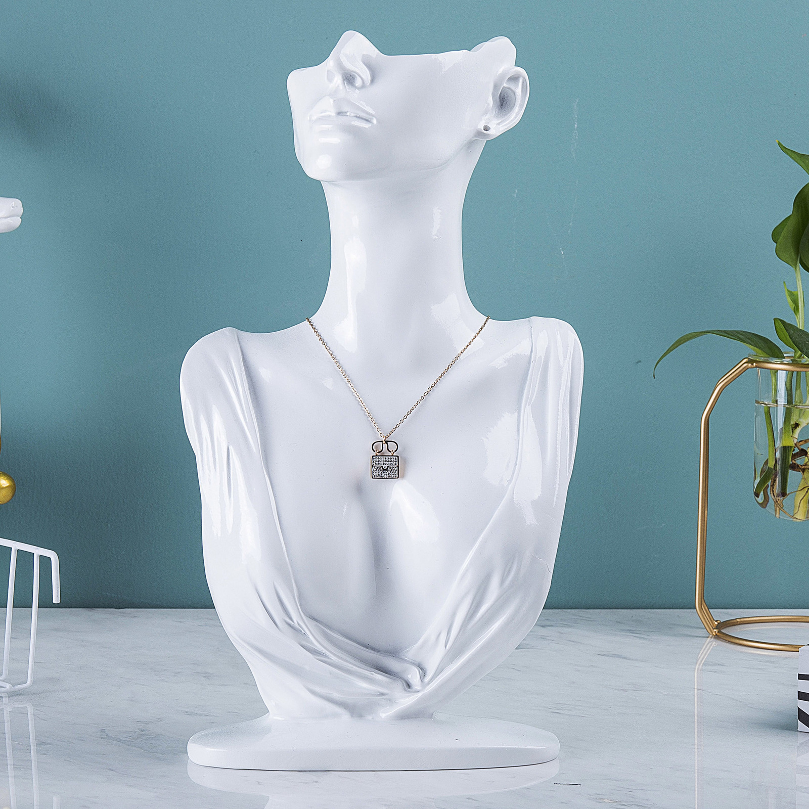 Jewelry Stand Top Selling LMS 3 Size Resin Medium Side Portrait Model Earrings Necklace Jewelry Display Stand Necklace Display Props 230512