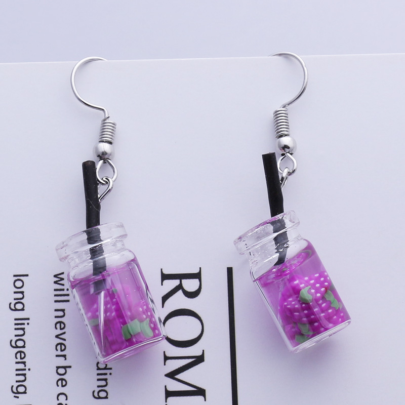 Purple Color Women Dangle Earrings Small Round Fashion Flower Butterfly Hanging earring pendientes mujer