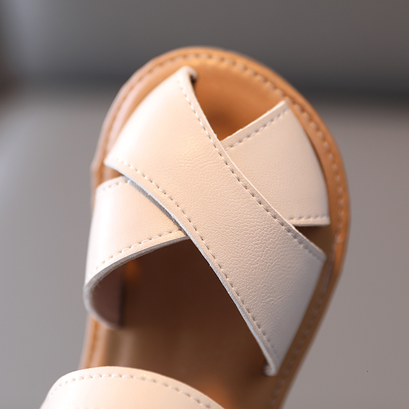 Sandals Vintange Weave Solid Girl's Sandals Closed Toe Sandals for Girl Kids Baby Flat Girls Casual Beach Sandals Summer Kids Shoes 230515