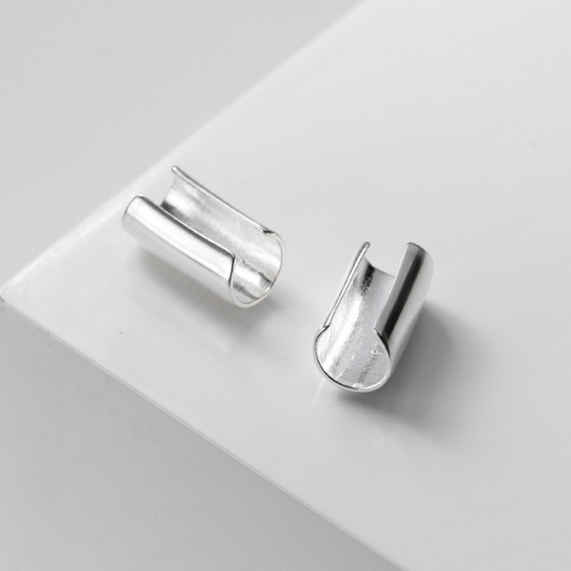 Ear Cuff TrustDavis Real 925 sterling silver smooth surface earrings with cuffs clipped onto the suitable for women's wedding parties Fine S925 j
