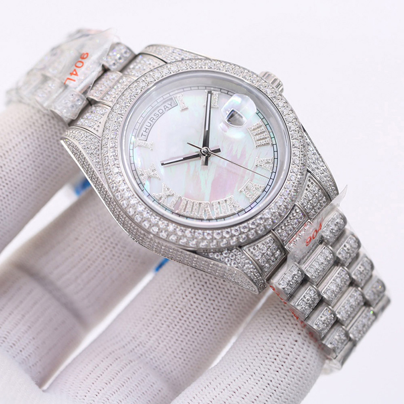 diamond watch automatic mechanical movement men 41mm sapphire wristwatch classic business stainless steel 904L wristband montre de luxe